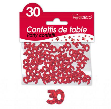 confettis de table 30 ans rouge rouge 